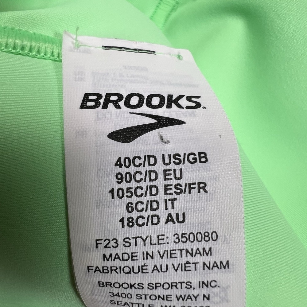 Brooks Women's Drive 3 Pocket Run Bra Size 40 C/D Bright Green Athletic Sports - Picture 12 of 13